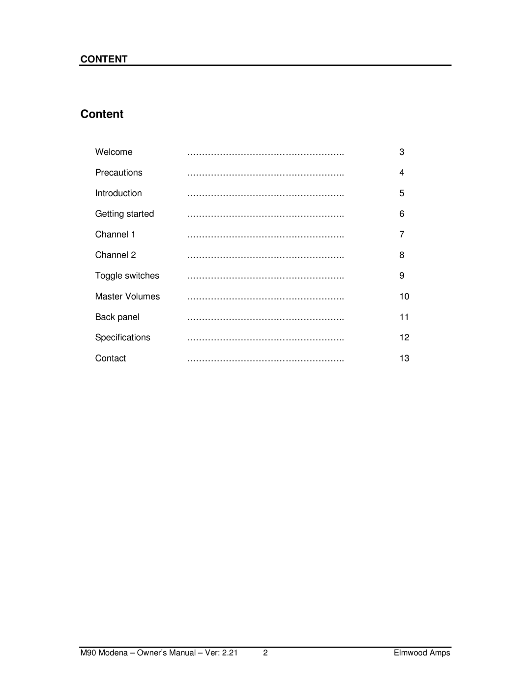 Elmwood Inn Fine Teas M90 manual Content 