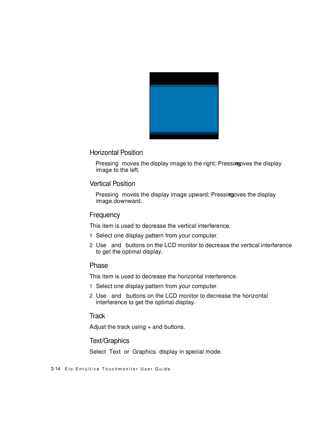 Elo TouchSystems 1224L manual Vertical Position 