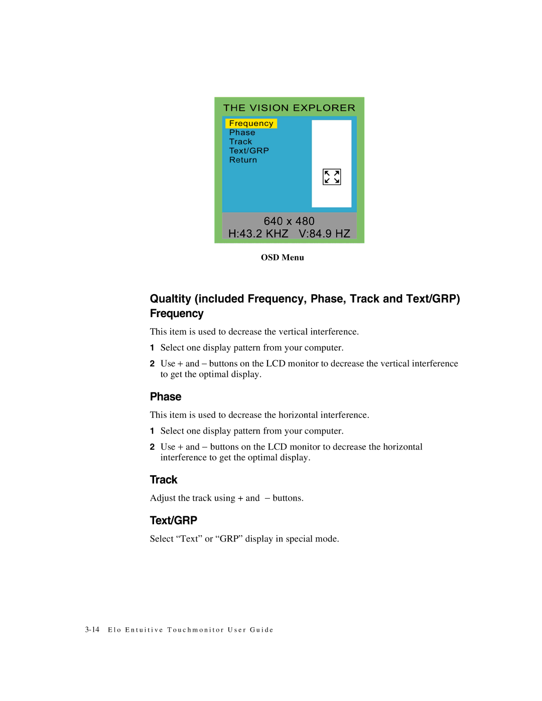 Elo TouchSystems 1247L manual Track 