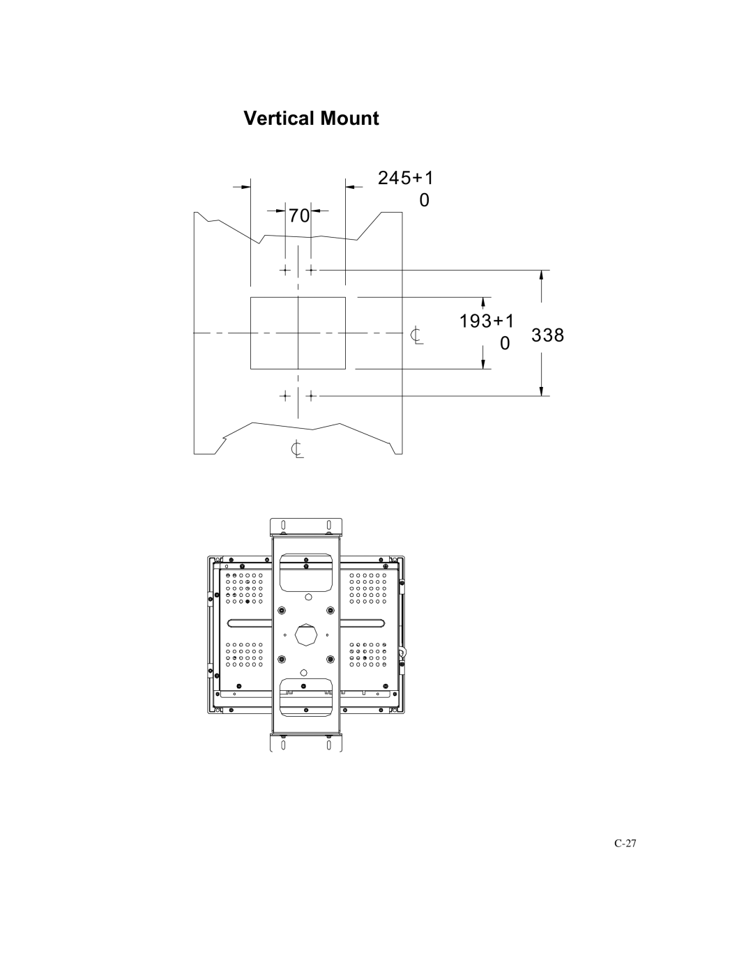 Elo TouchSystems 1247L manual Vertical Mount 