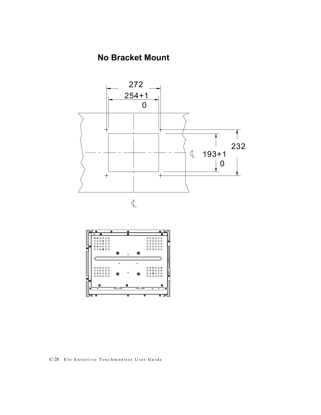 Elo TouchSystems 1247L manual No Bracket Mount 