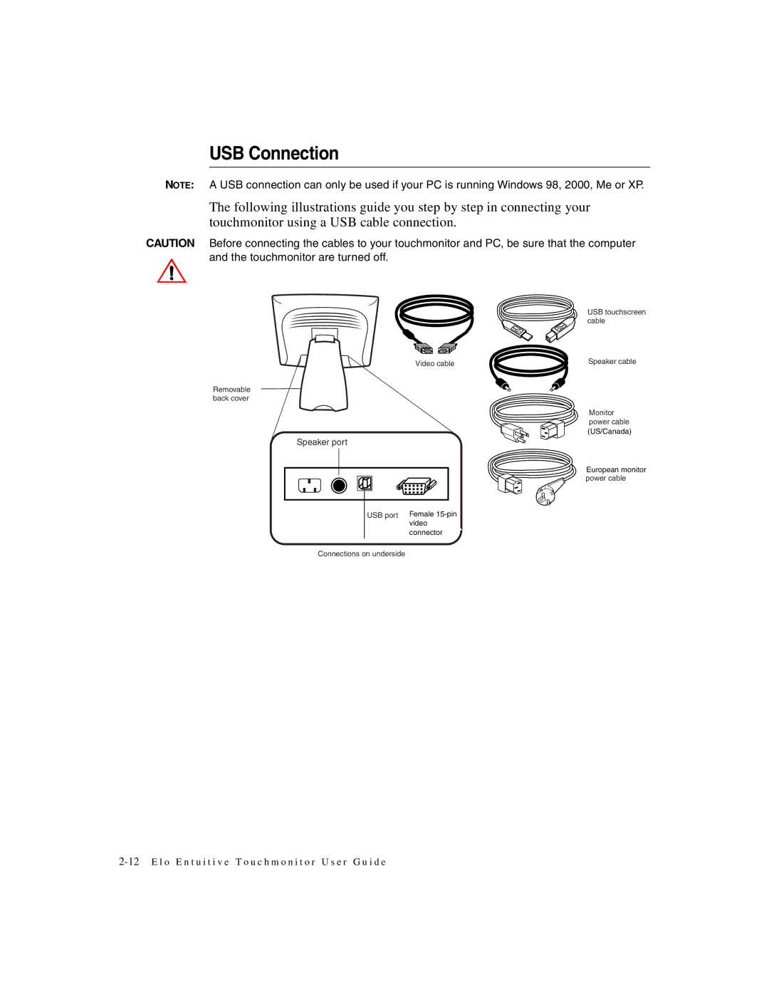 Elo TouchSystems 1525/27L manual USB Connection 