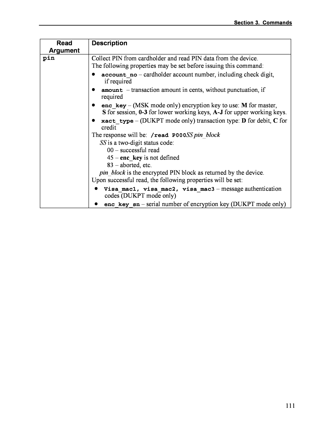 Elo TouchSystems 1525L manual Description, Argument, Visamac1, visamac2, visamac3 - message authentication 
