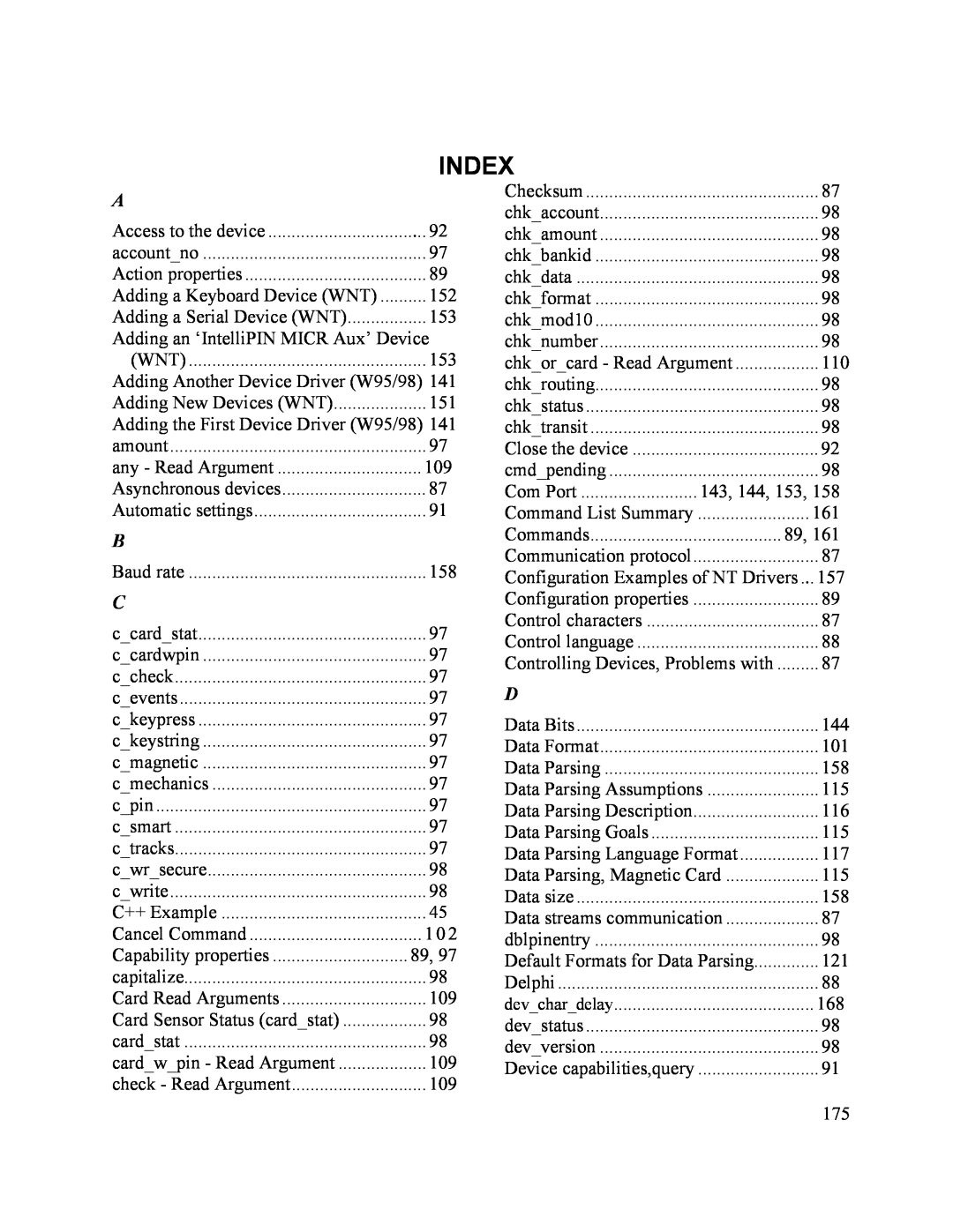 Elo TouchSystems 1525L manual Index 