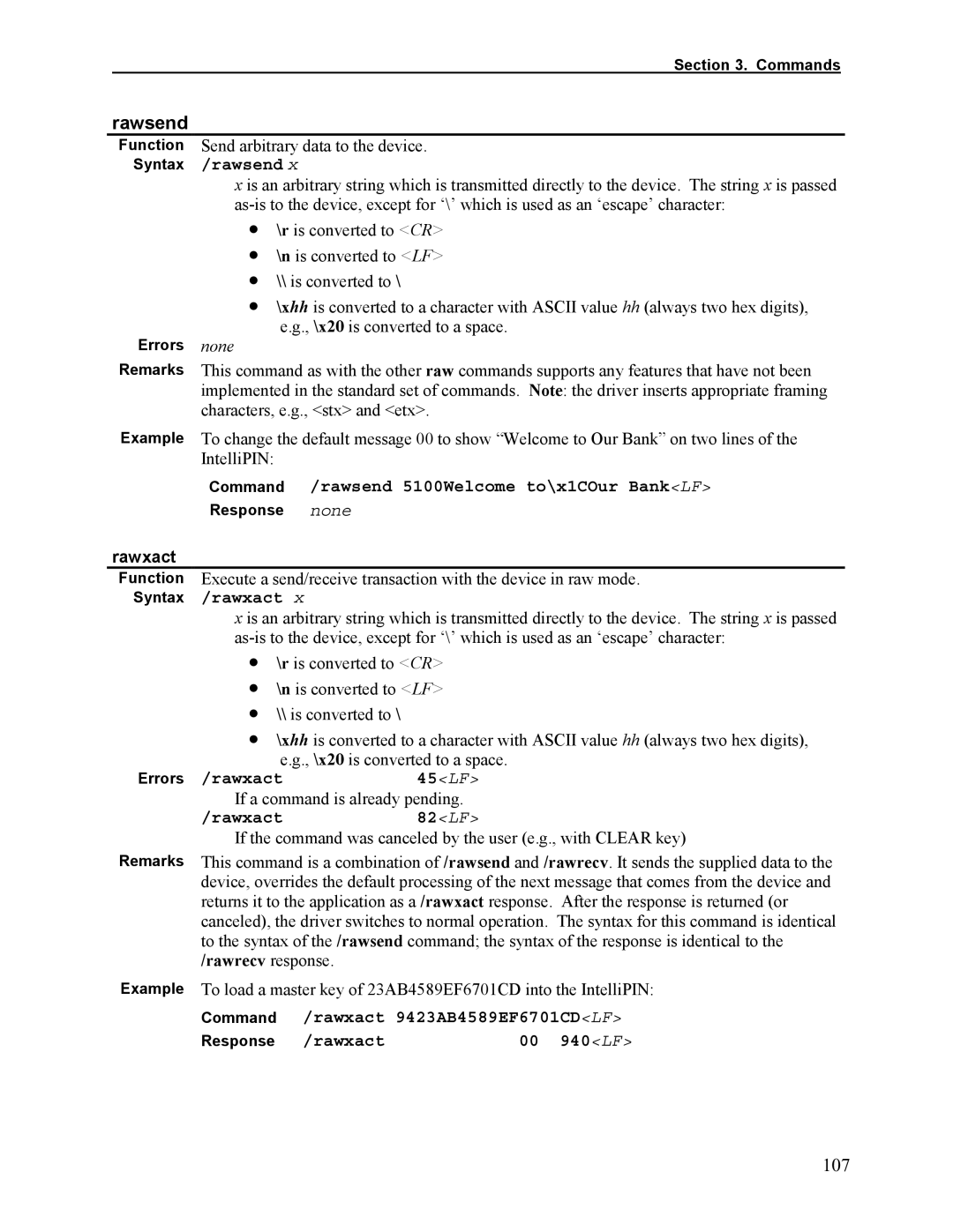 Elo TouchSystems 1525L manual Rawsend, 107 