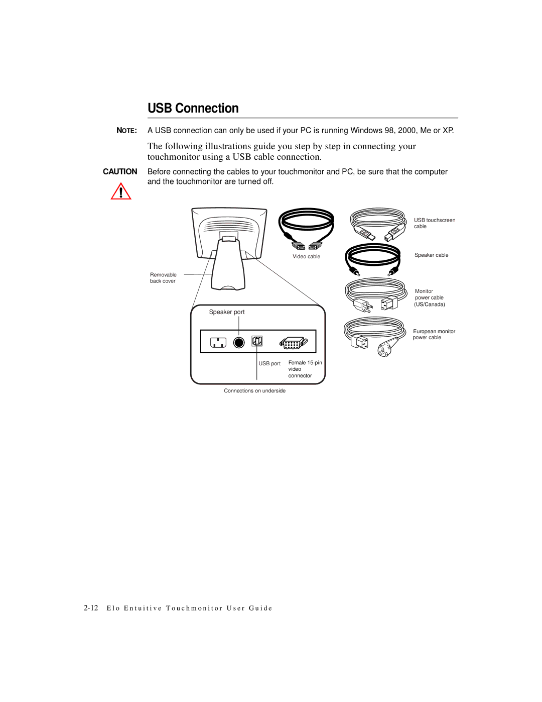 Elo TouchSystems 1525L manual USB Connection 