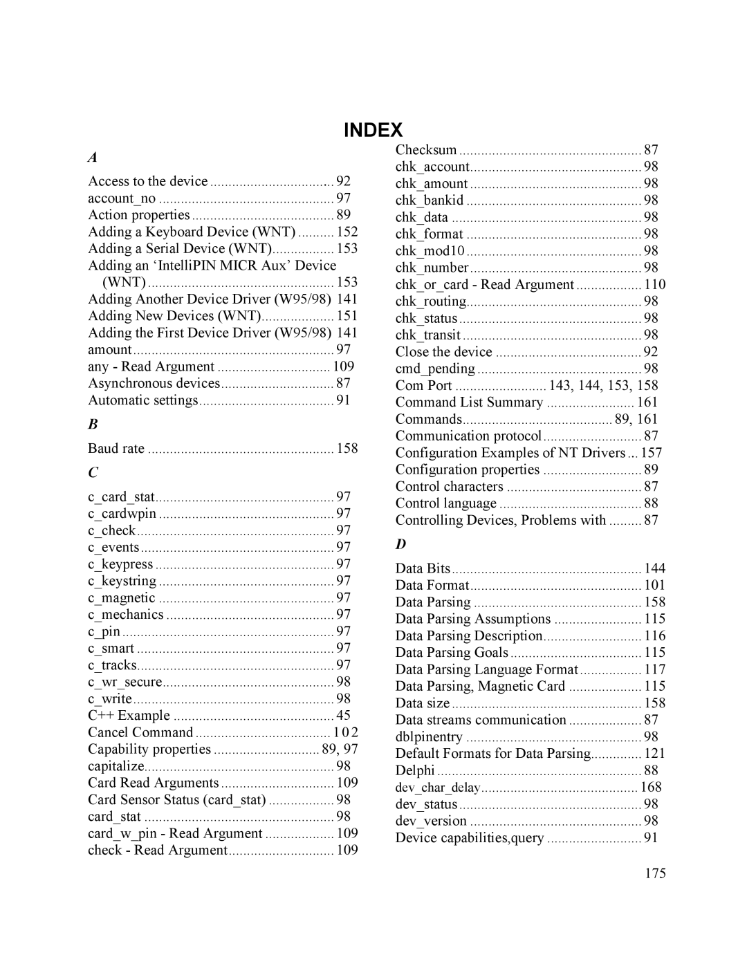 Elo TouchSystems 1525L manual Index 