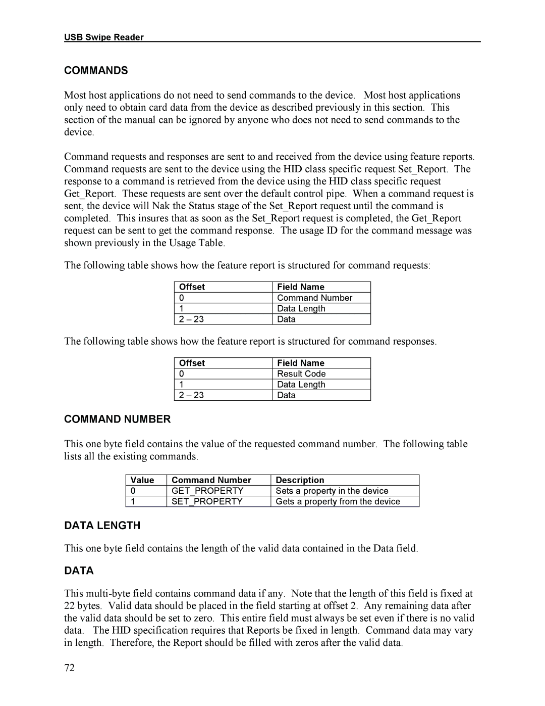 Elo TouchSystems 1525L manual Commands, Command Number, Data Length 