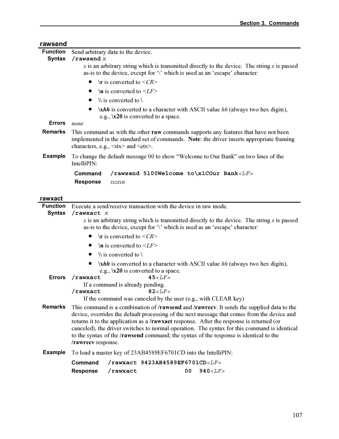 Elo TouchSystems 1525L manual Rawsend, 107 