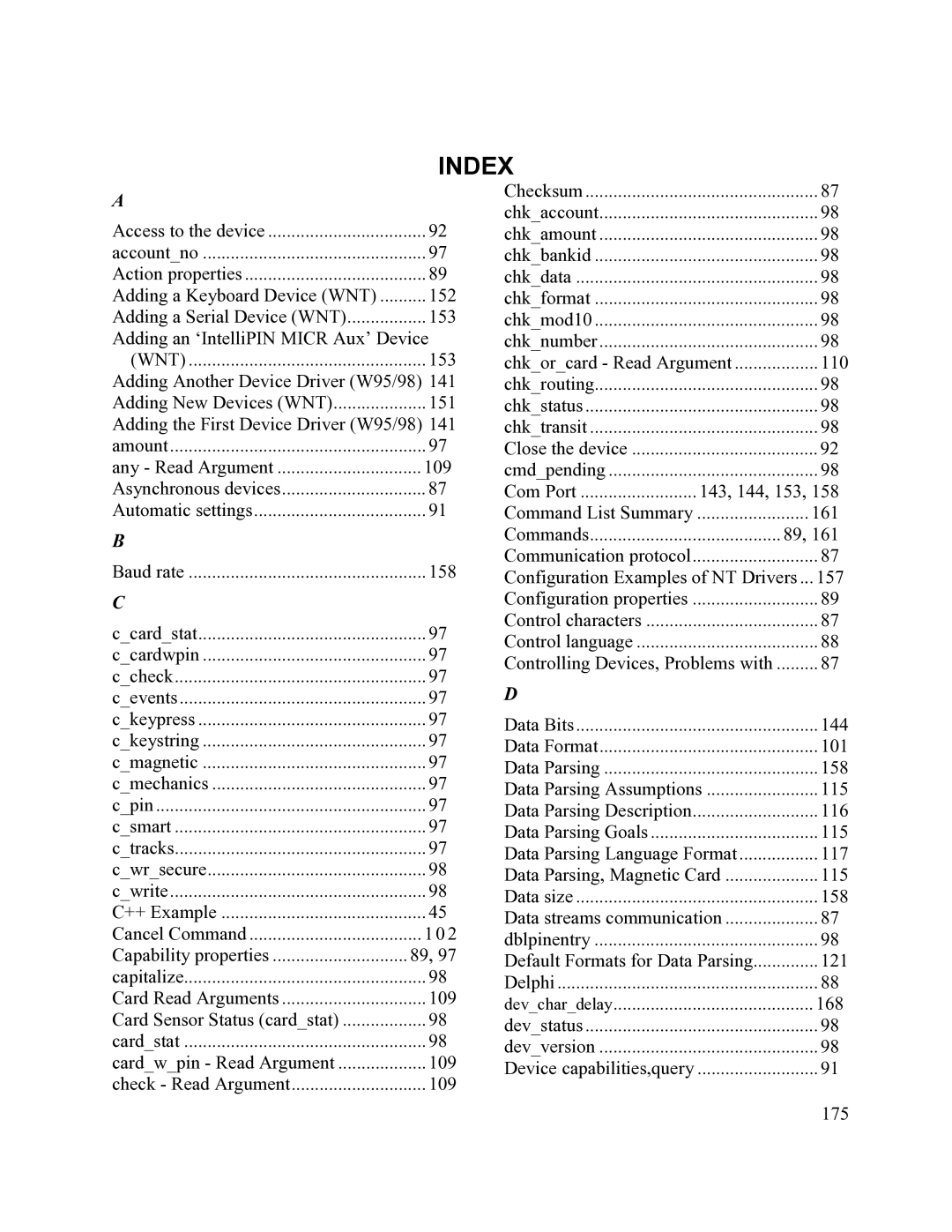 Elo TouchSystems 1525L manual Index 