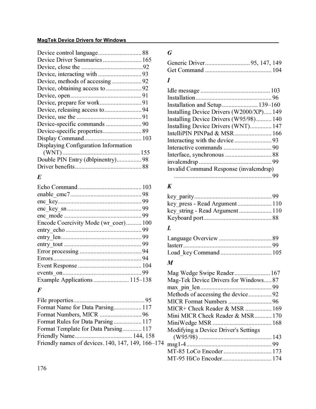 Elo TouchSystems 1525L manual Displaying Configuration Information, Example Applications 115-138, 139-160, 176 