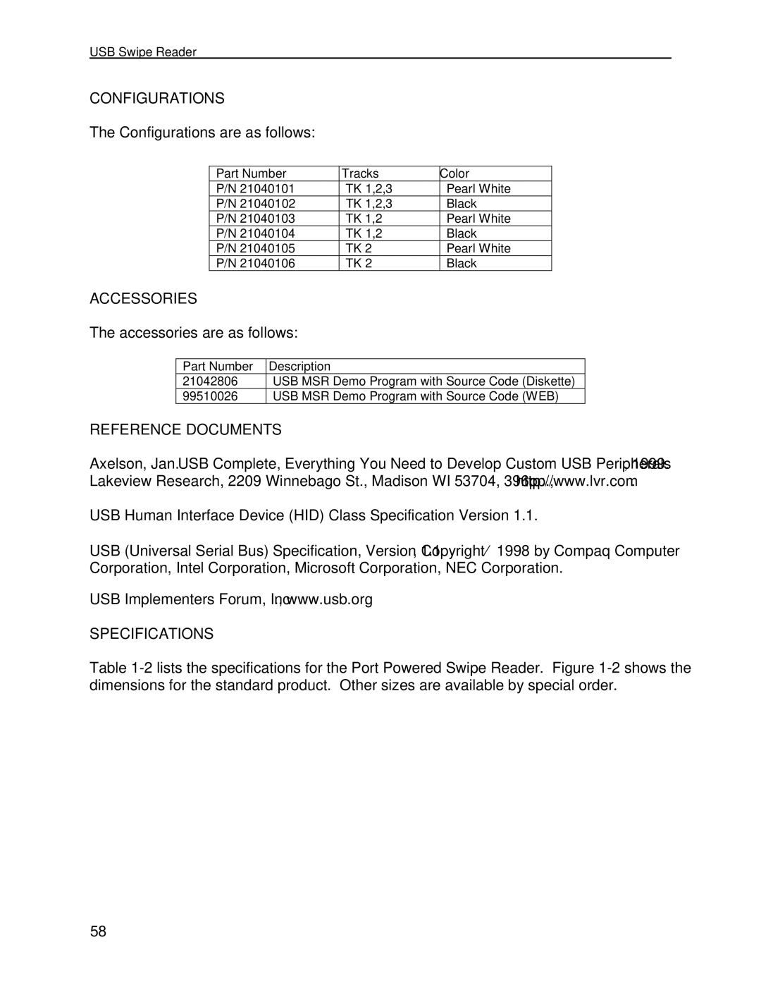 Elo TouchSystems 1525L manual Configurations, Accessories, Reference Documents, Specifications 