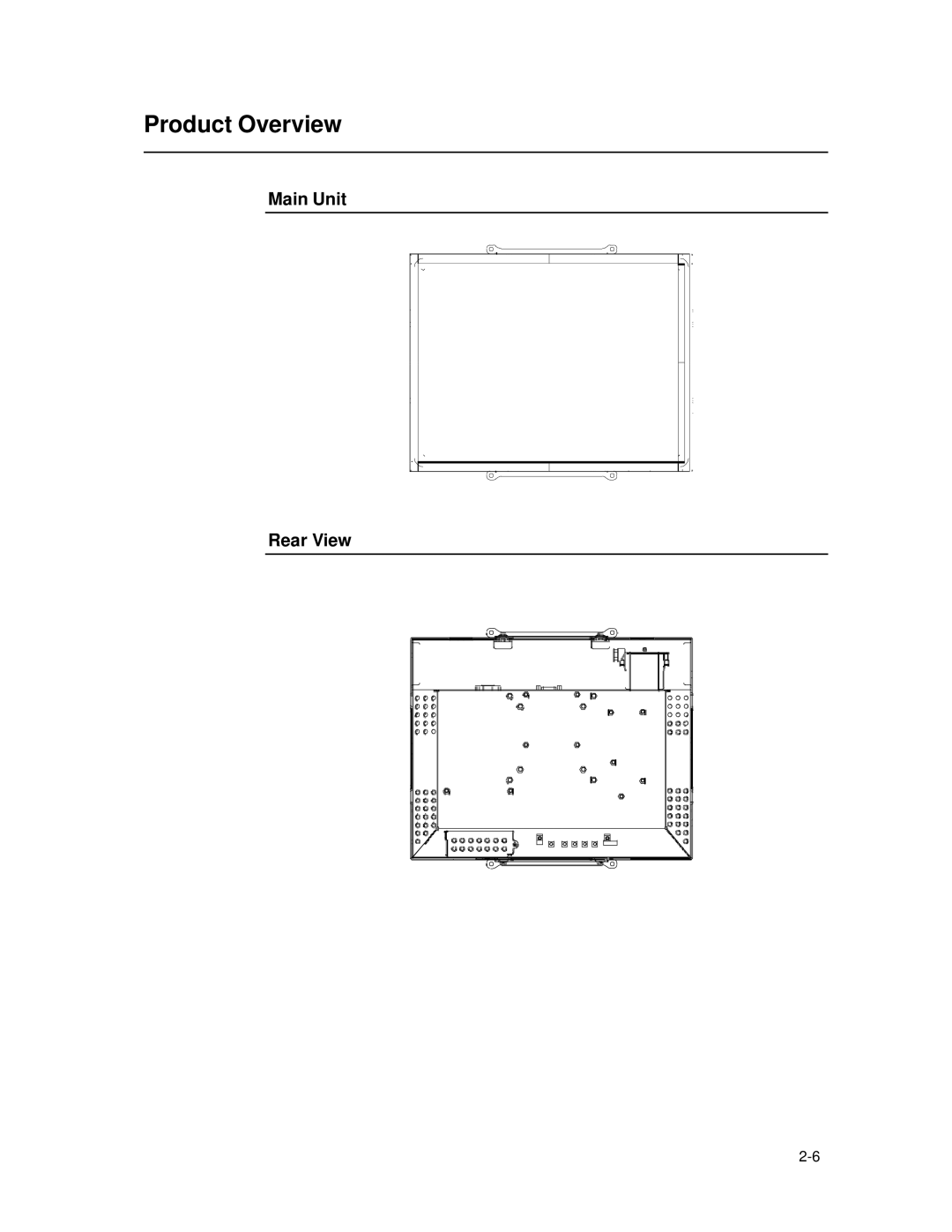 Elo TouchSystems 1537L manual Product Overview, Main Unit Rear View 