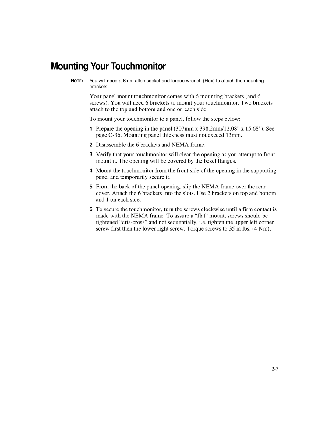 Elo TouchSystems 1566L manual Mounting Your Touchmonitor 