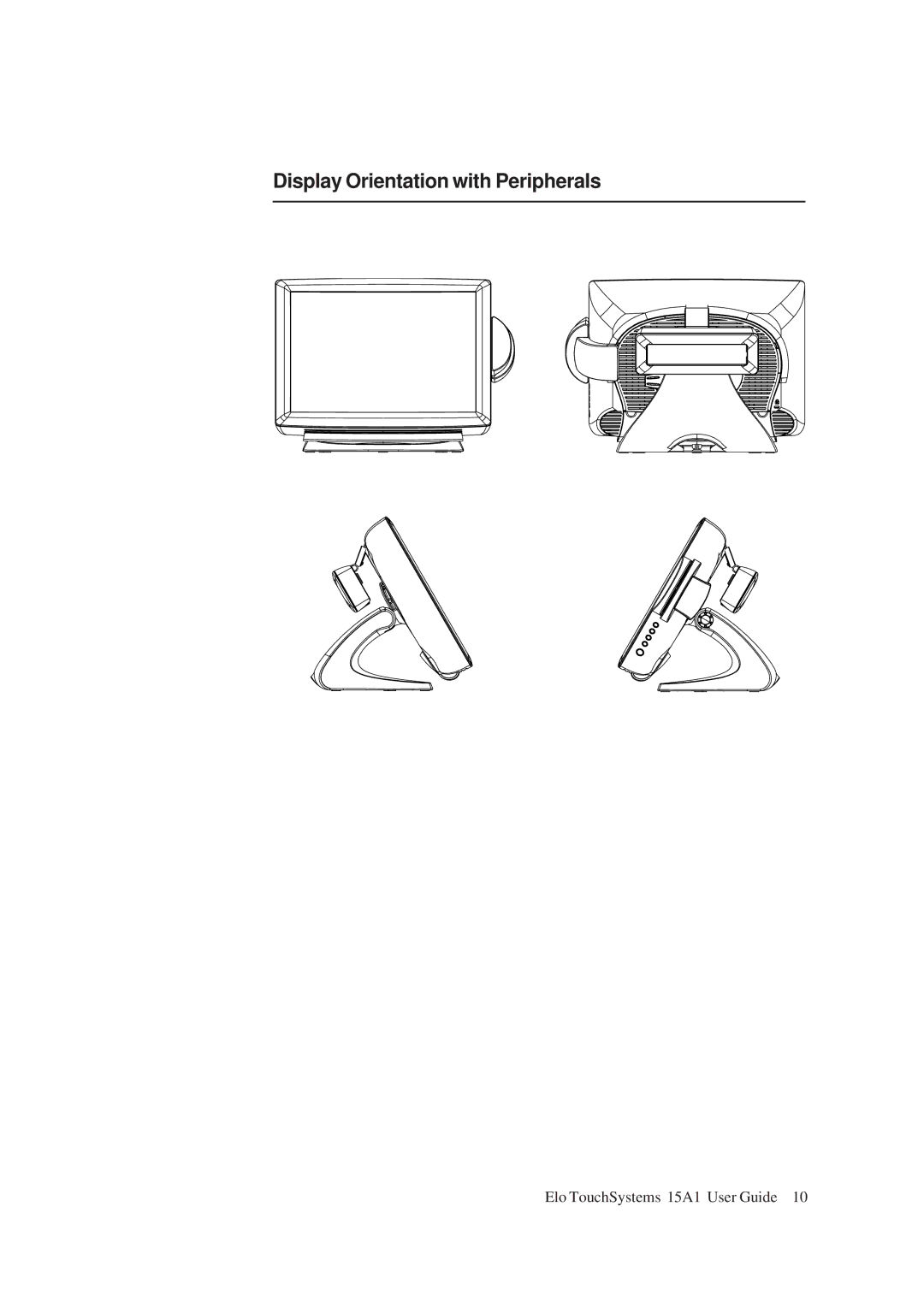 Elo TouchSystems 15A1 manual Display Orientation with Peripherals 