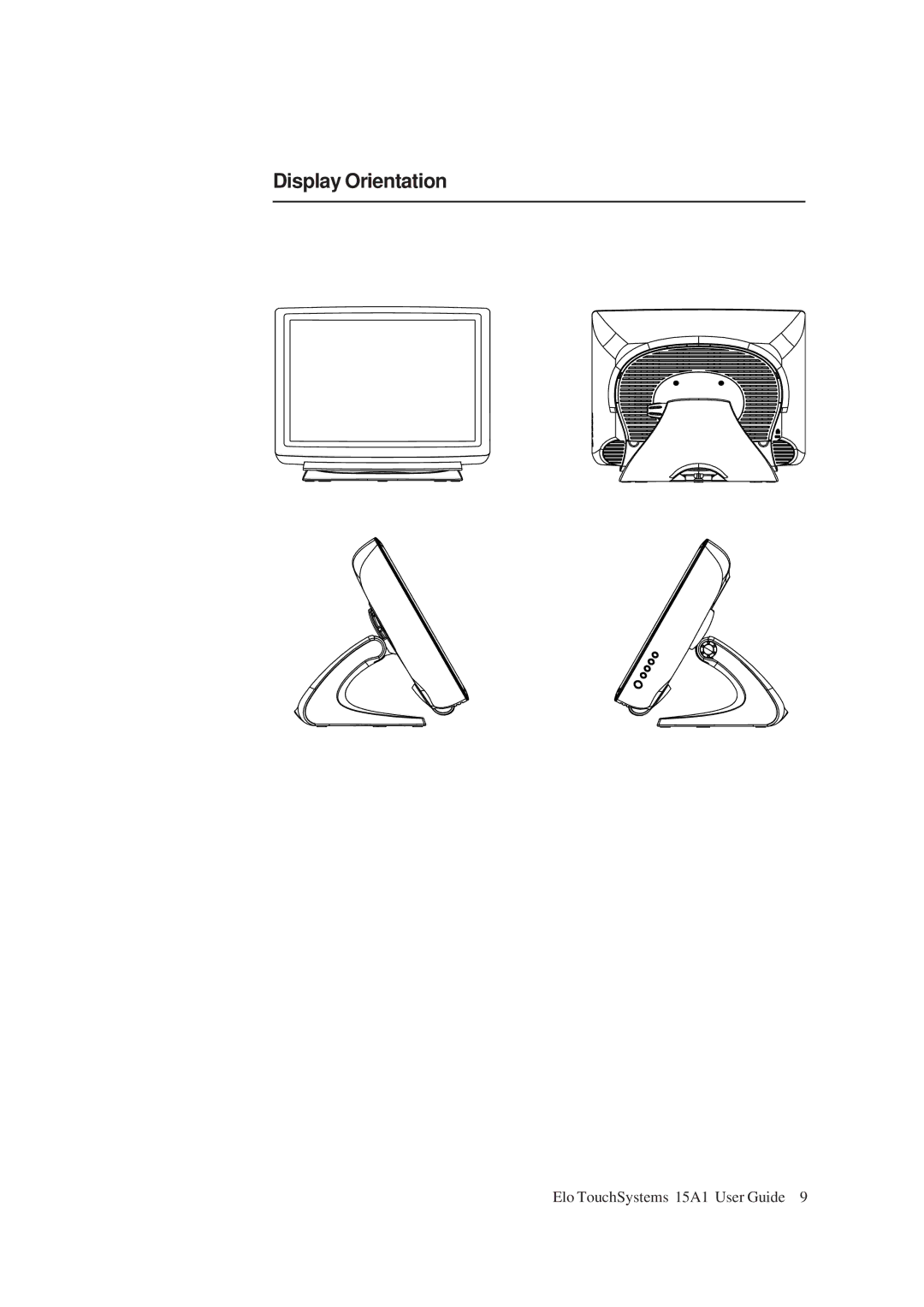 Elo TouchSystems 15A1 manual Display Orientation 