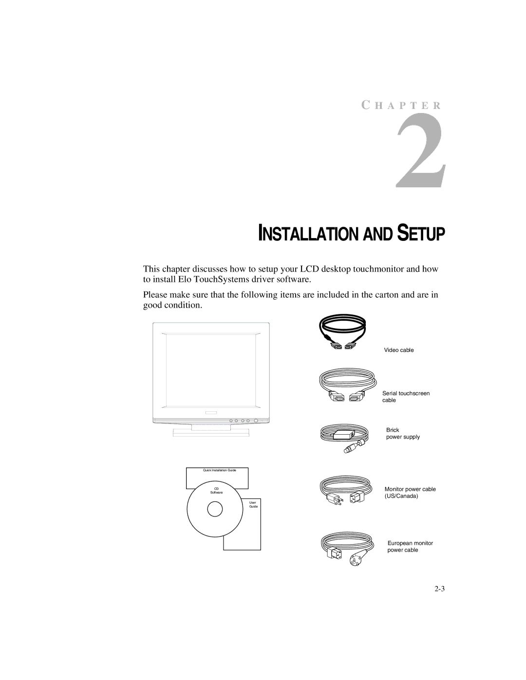 Elo TouchSystems 1725L Series manual Installation and Setup 