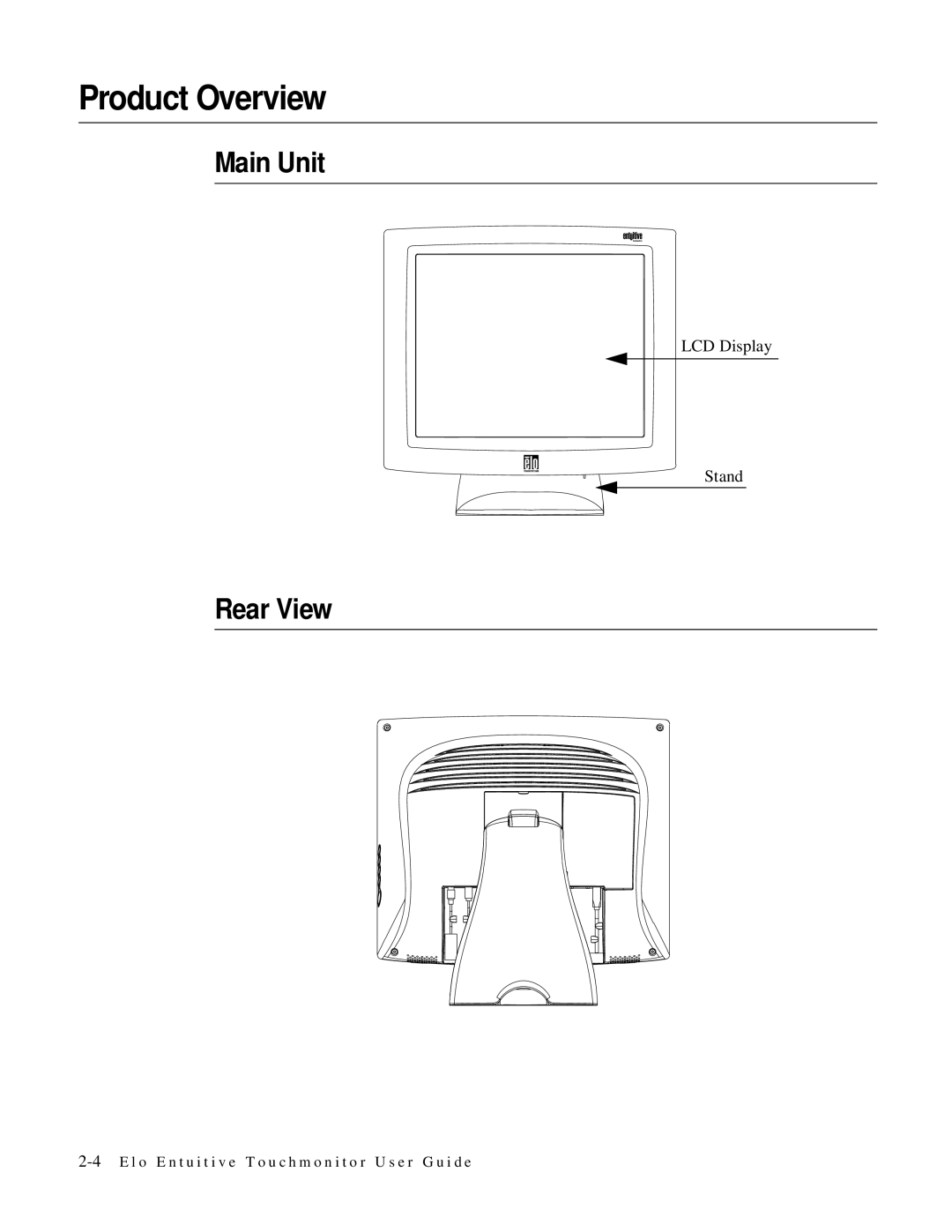 Elo TouchSystems 1727L Series manual Product Overview 