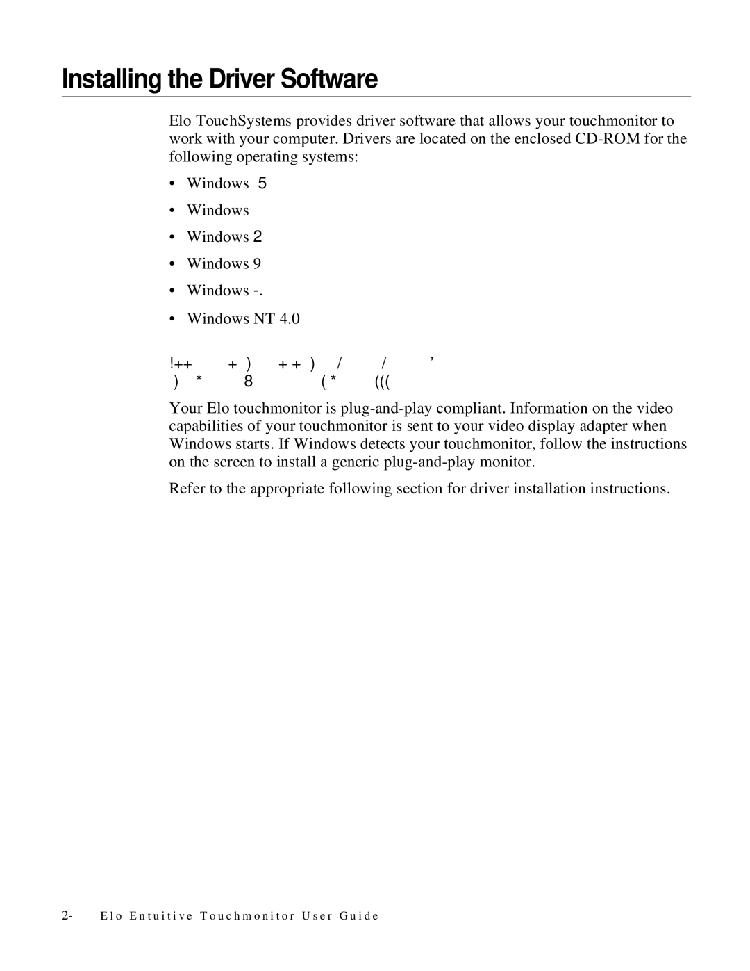 Elo TouchSystems 1727L Series manual Installing the Driver Software 