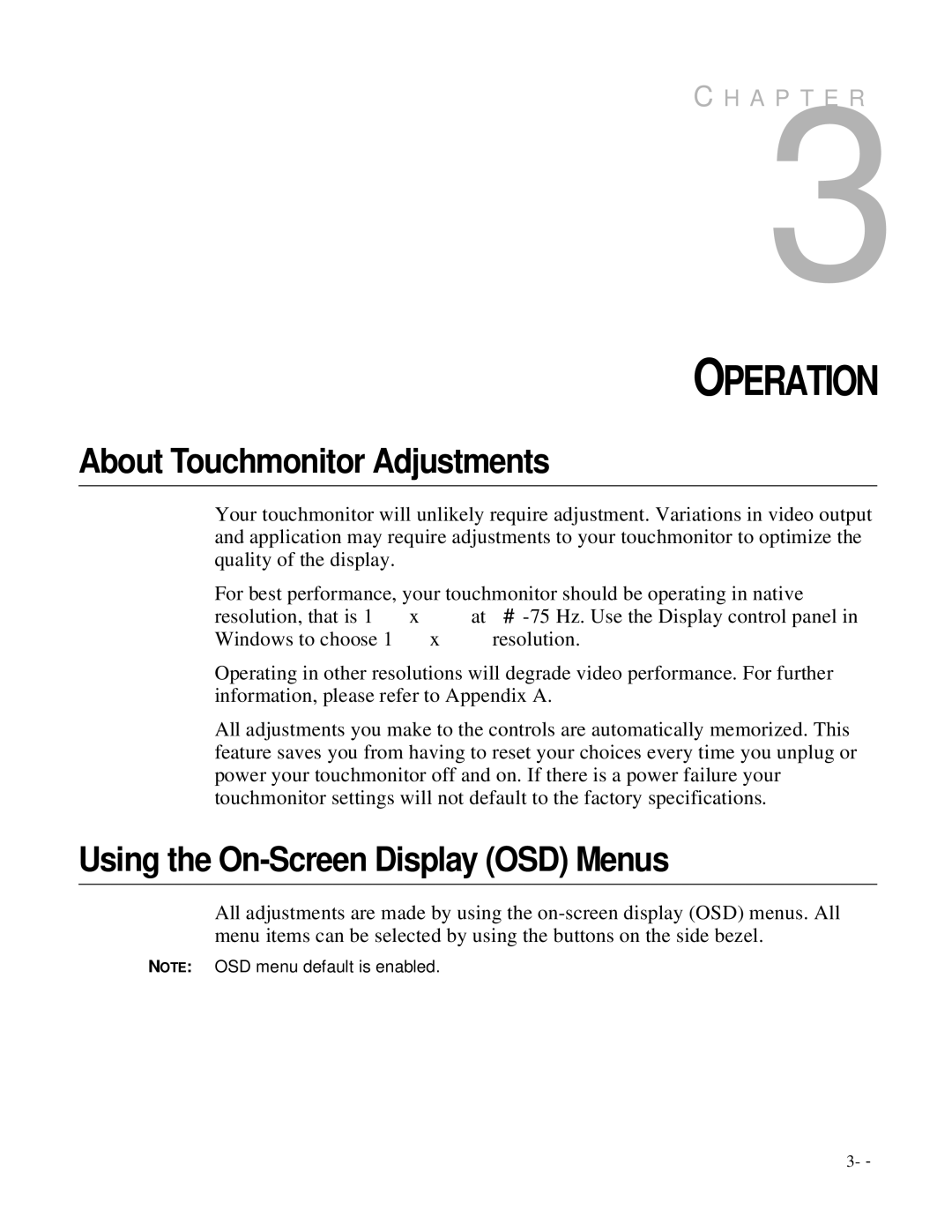 Elo TouchSystems 1727L Series manual About Touchmonitor Adjustments, Using the On-Screen Display OSD Menus 