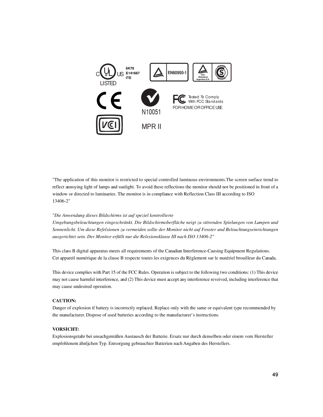 Elo TouchSystems 1729L manual Mpr 