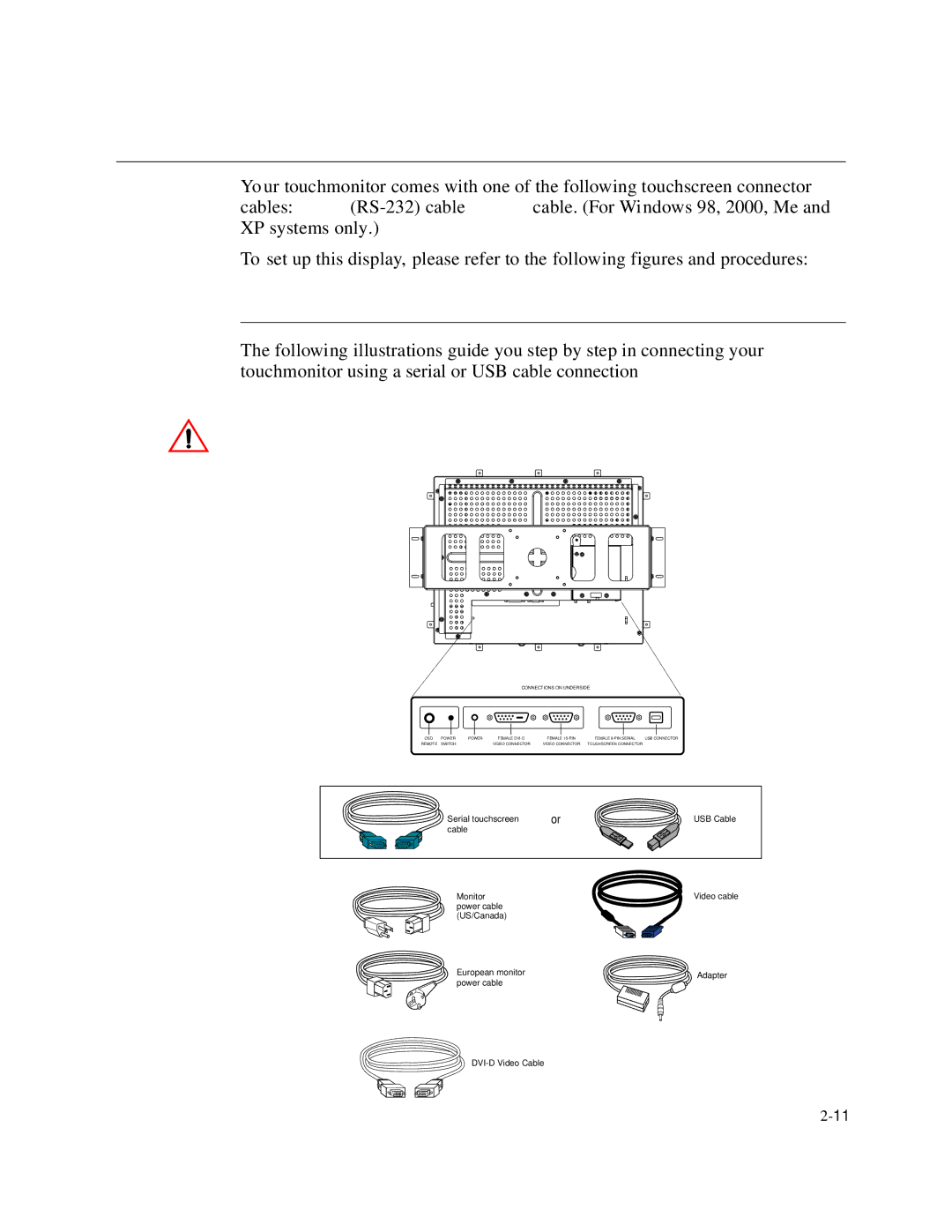 Elo TouchSystems 1767L Series manual Touch Interface Connection, Serial or USB Connection 