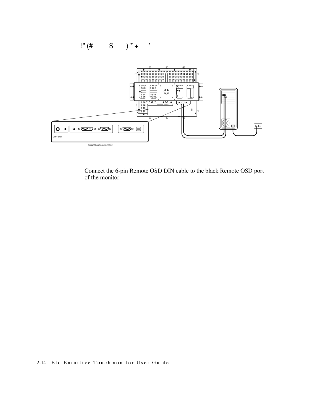 Elo TouchSystems 1767L Series manual Connecting the OSD Remote Cable 