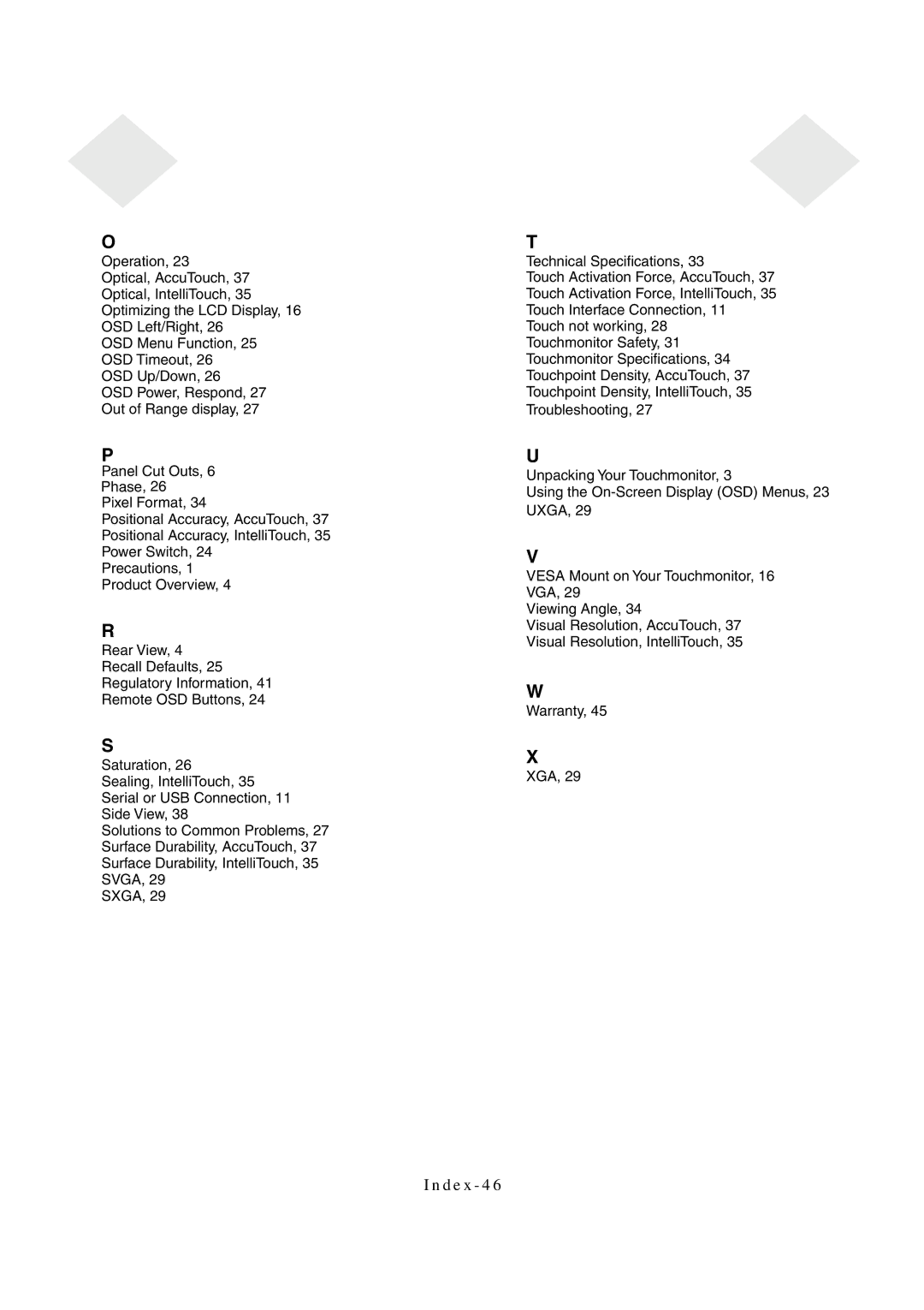 Elo TouchSystems 1847L manual D e x 4 