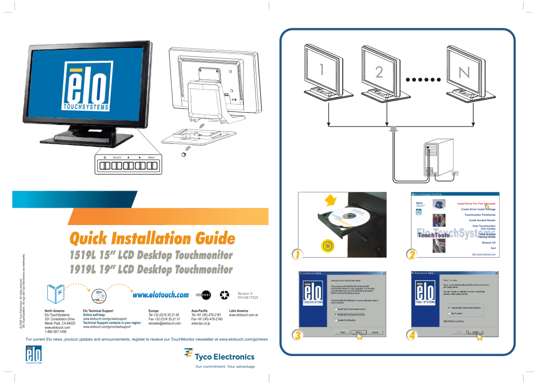 Elo TouchSystems manual 1519L 15 LCD Desktop Touchmonitor, 1919L 19 LCD Desktop Touchmonitor, Elo TouchSystems 