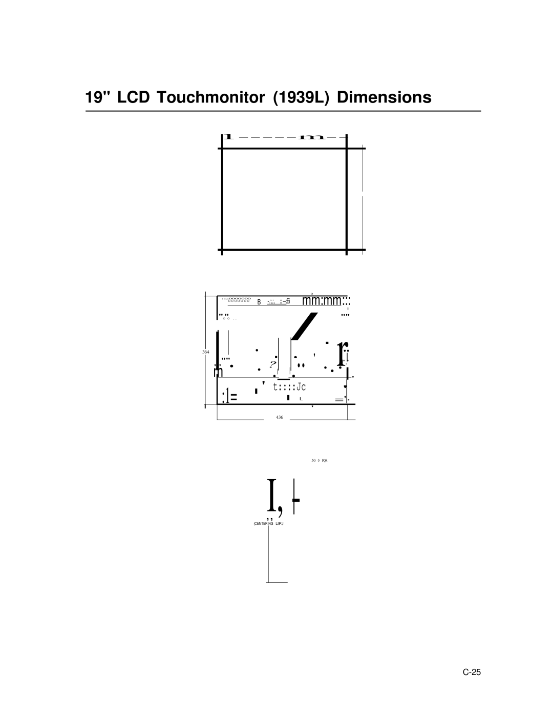 Elo TouchSystems manual LCD Touchmonitor 1939L Dimensions 