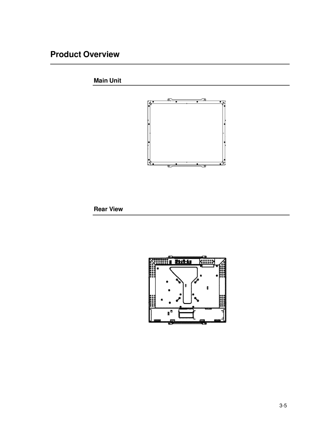 Elo TouchSystems 1939L manual Product Overview, Main Unit Rear View 