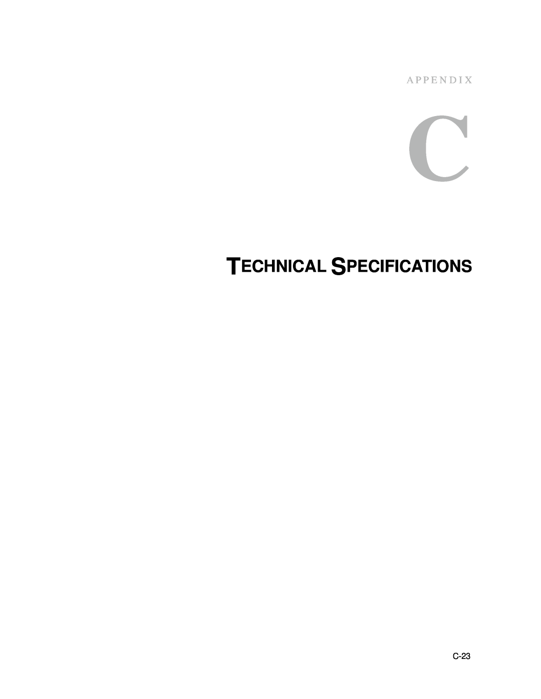 Elo TouchSystems 1939L manual Technical Specifications, C-23, A P P E N D I 