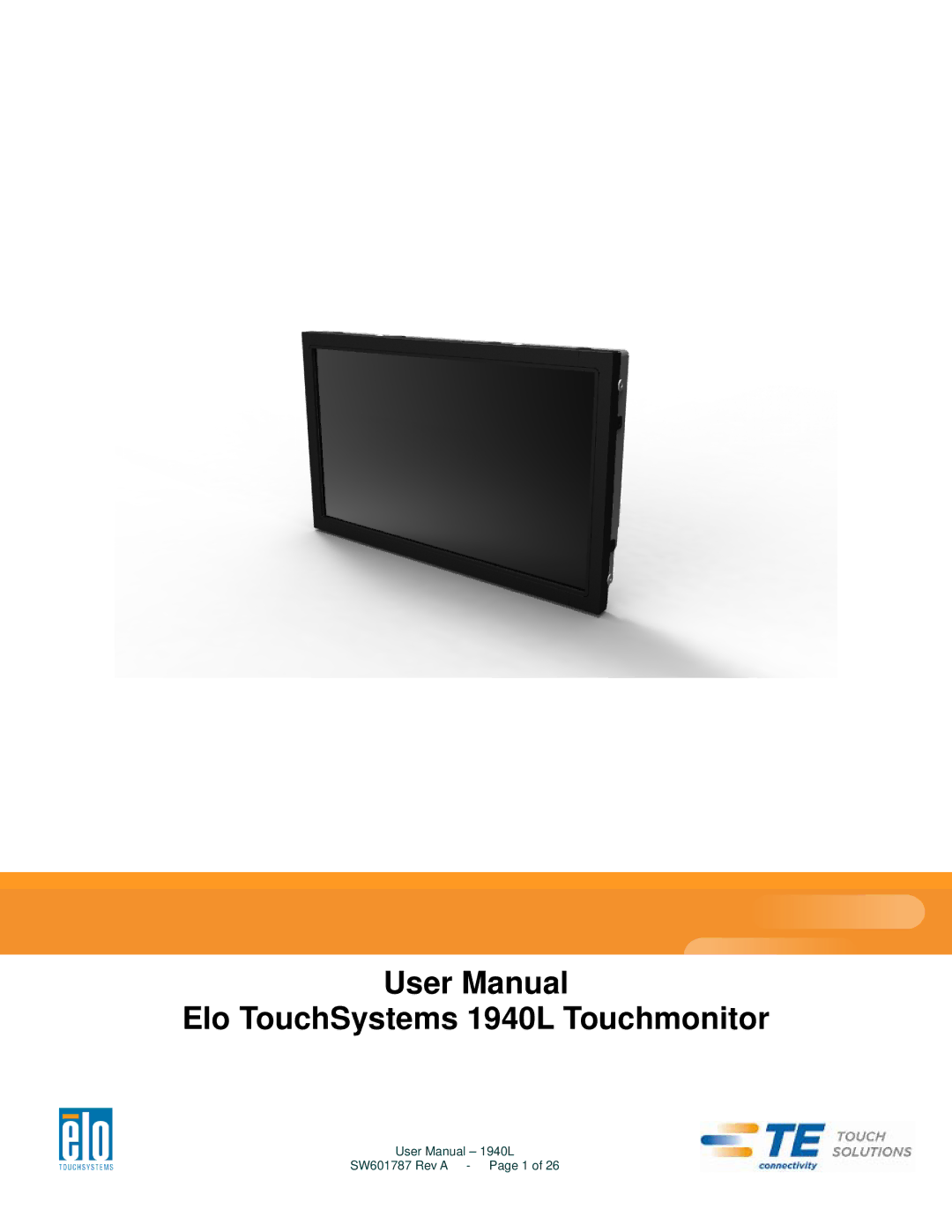 Elo TouchSystems user manual Elo TouchSystems 1940L Touchmonitor 