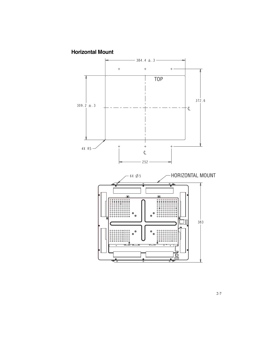 Elo TouchSystems 1947L manual Horizontal Mount 