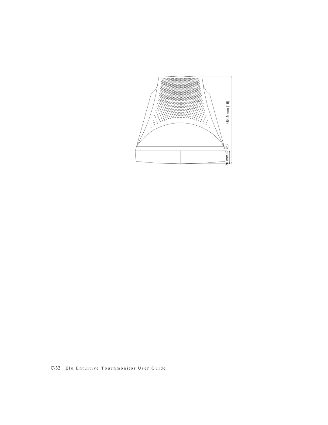 Elo TouchSystems 2125C Series manual 70 mm 2.75484.5 mm 