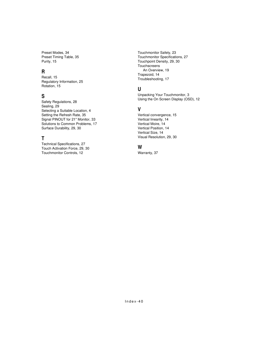 Elo TouchSystems 2125C Series manual 