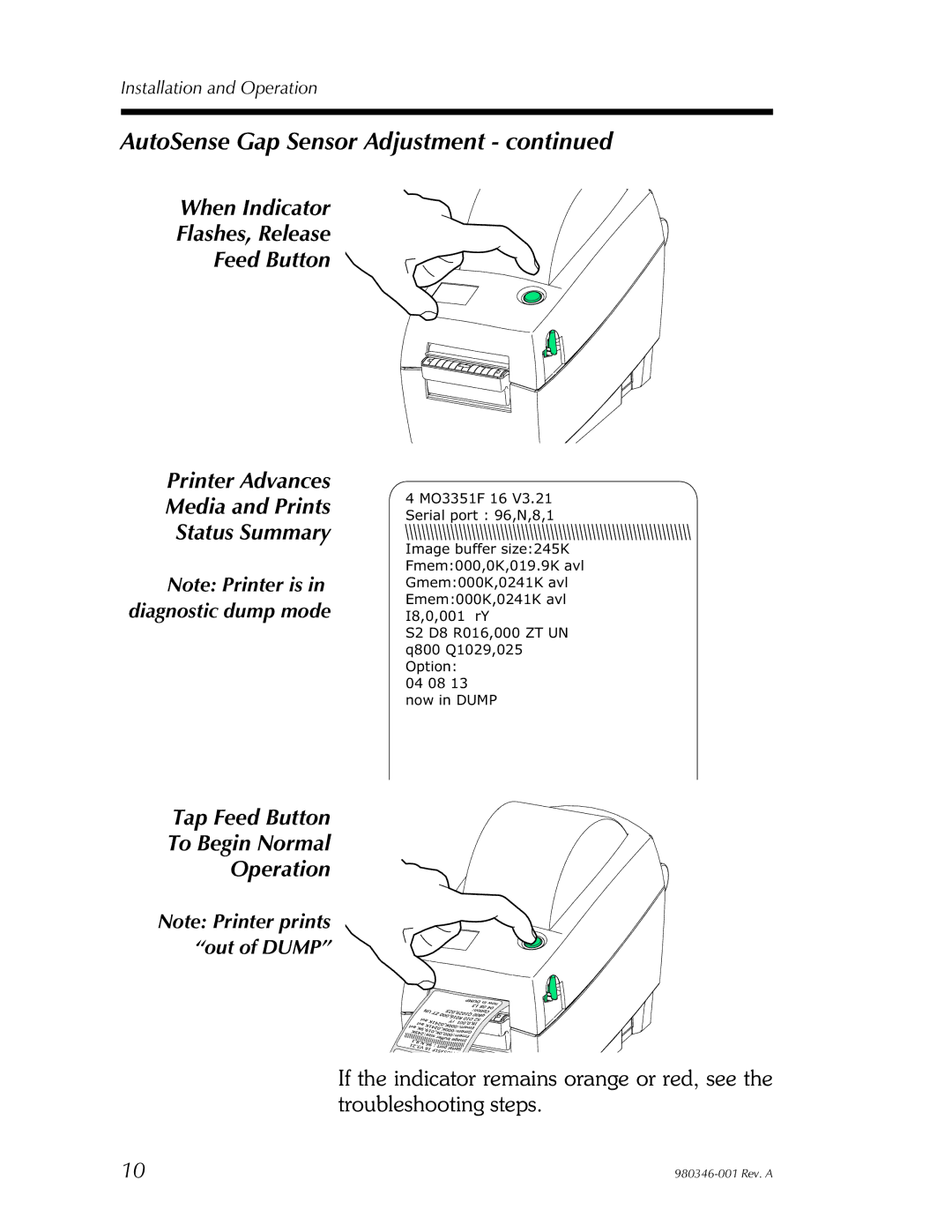 Elo TouchSystems 282P101510000, 282P101210000, 282P101110000, 2824 user manual AutoSense Gap Sensor Adjustment 