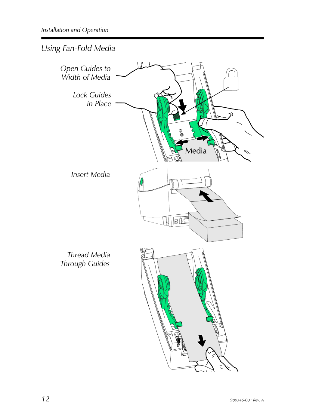 Elo TouchSystems 282P101110000, 282P101510000, 282P101210000, 2824 user manual Using Fan-Fold Media 