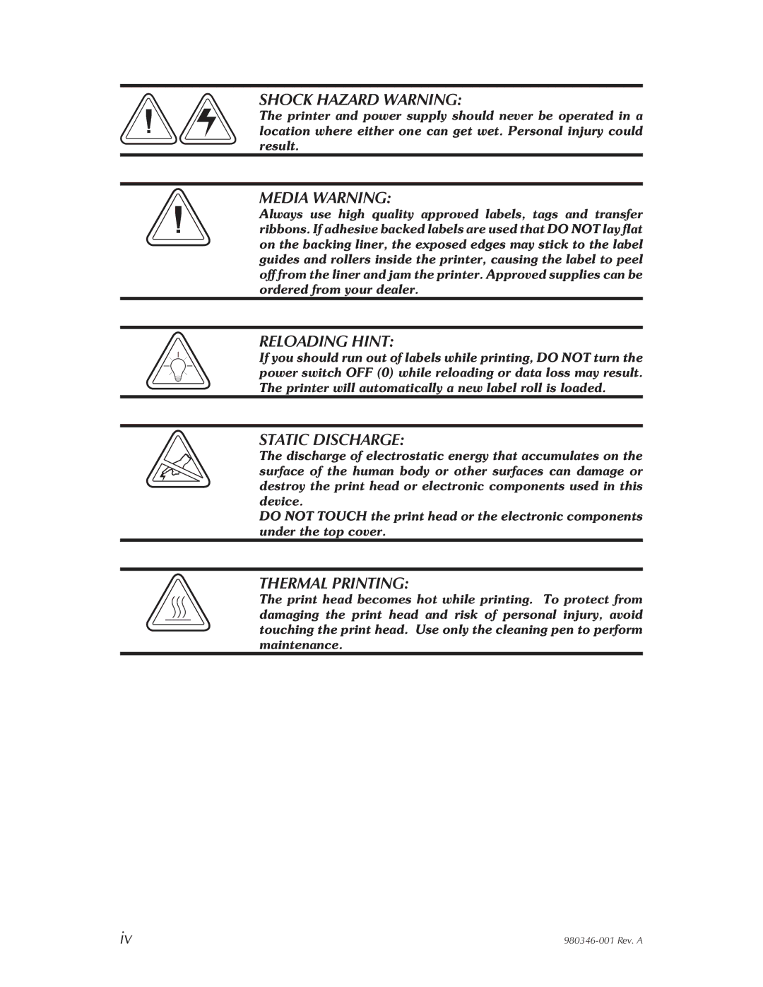 Elo TouchSystems 282P101510000, 282P101210000, 282P101110000, 2824 user manual Shock Hazard Warning 