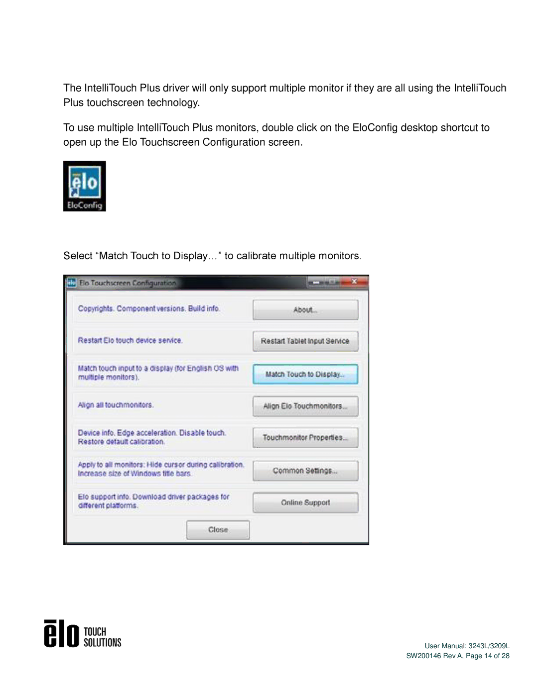 Elo TouchSystems 3243L/3209L user manual SW200146 Rev A, Page 14 