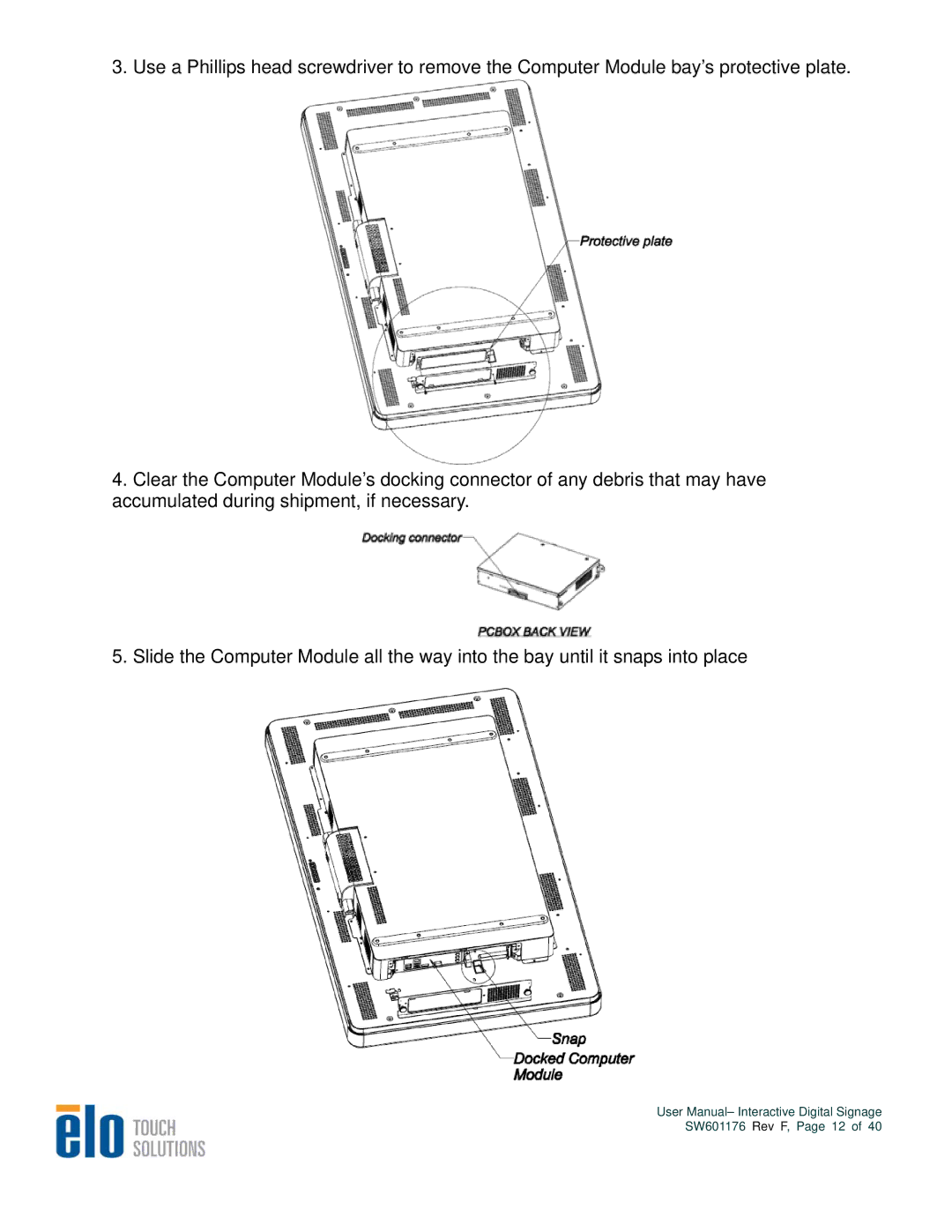 Elo TouchSystems 4600L, 5500L, 4200L, 3200L user manual SW601176 Rev F, Page 12 