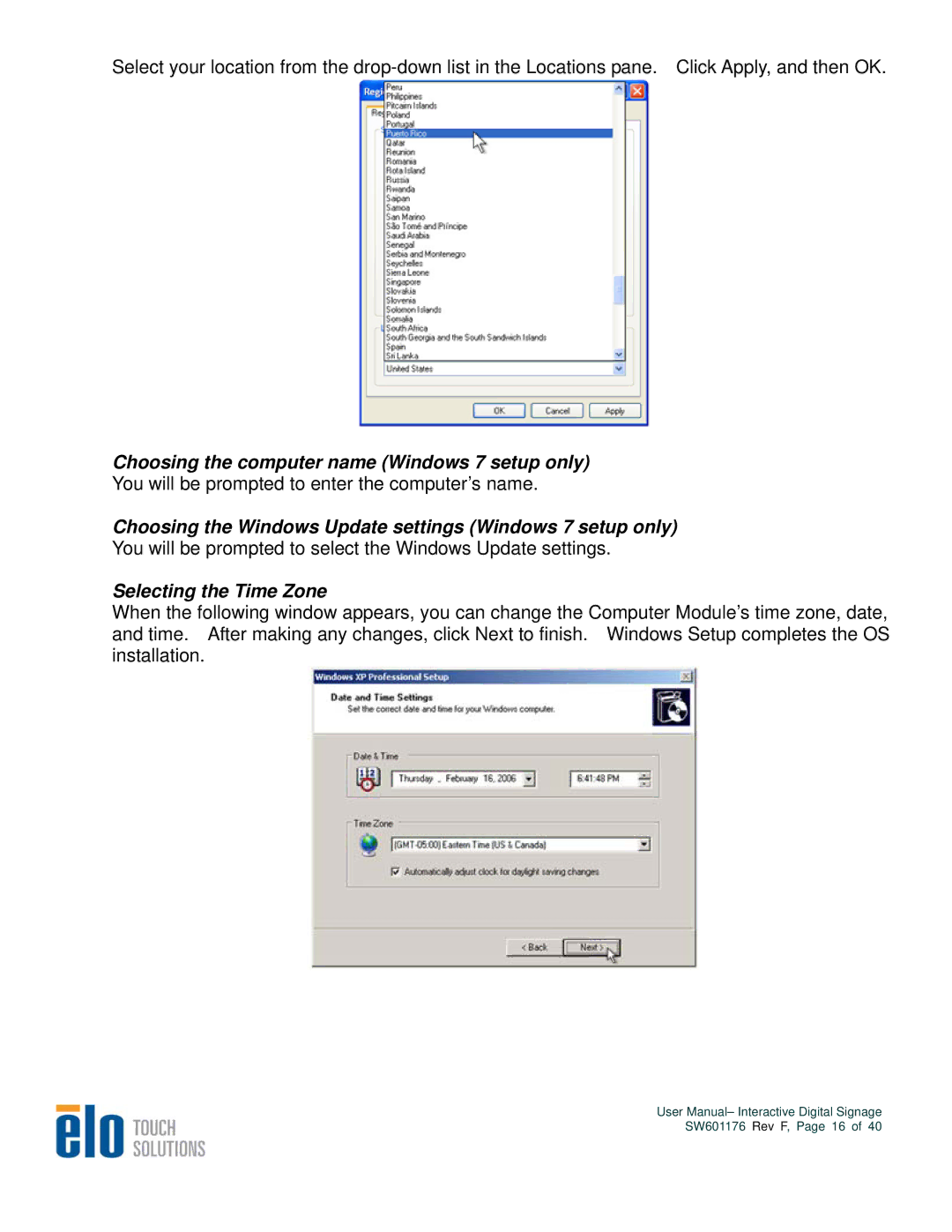 Elo TouchSystems 4600L, 5500L, 4200L, 3200L user manual Choosing the computer name Windows 7 setup only 