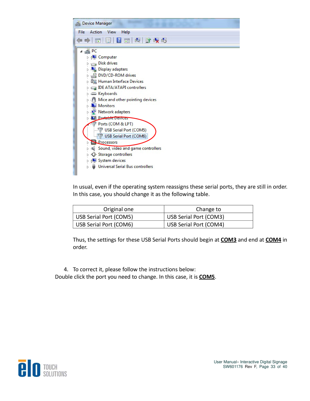 Elo TouchSystems 5500L, 4600L, 4200L, 3200L user manual SW601176 Rev F, Page 33 