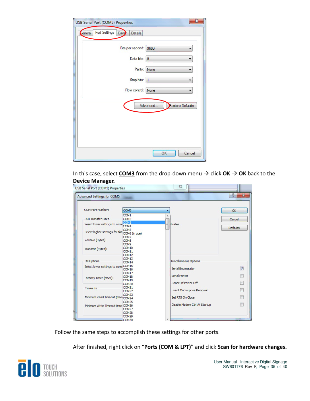 Elo TouchSystems 3200L, 4600L, 5500L, 4200L user manual Device Manager 