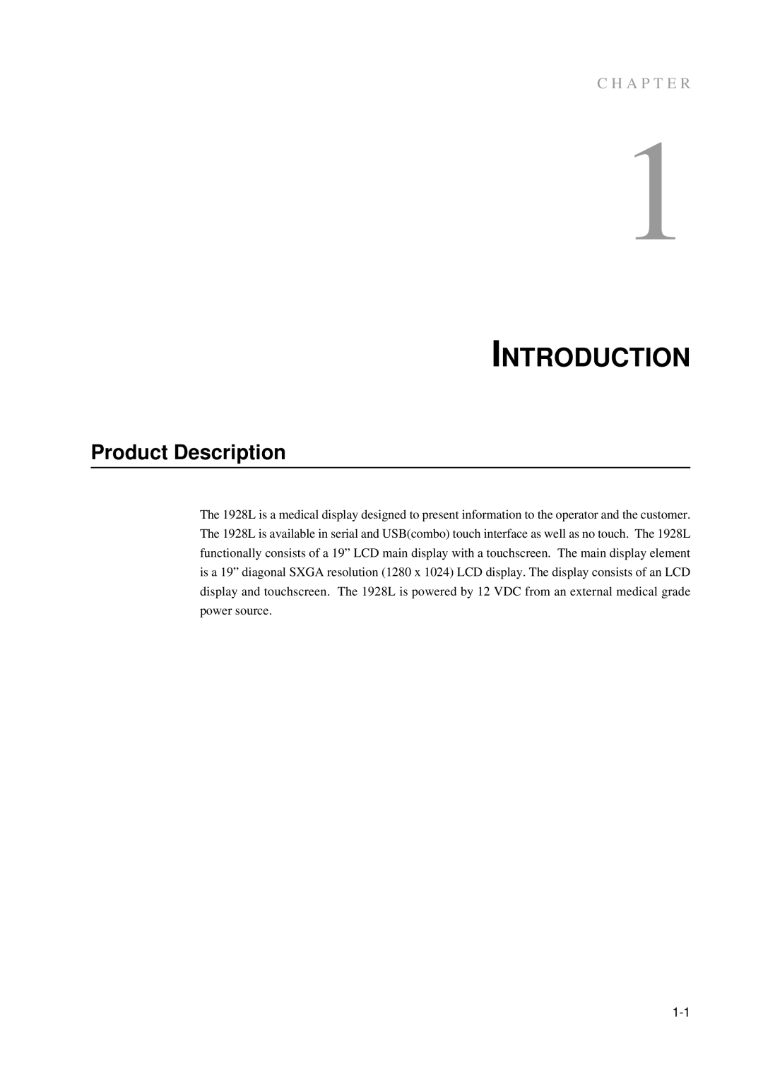 Elo TouchSystems 5000 manual Introduction, Product Description 