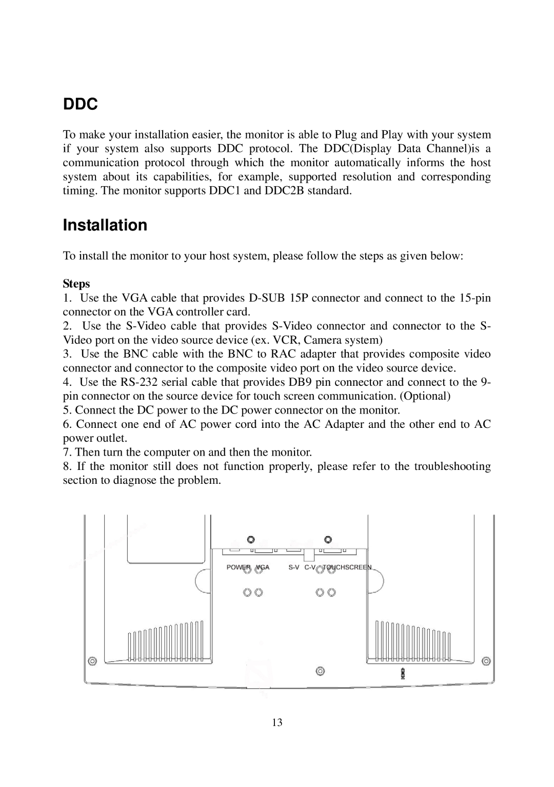 Elo TouchSystems AMM15TK2-TEW operation manual Ddc, Installation 