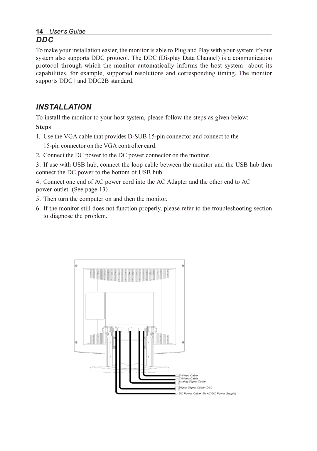 Elo TouchSystems AMM19TK, AMM170TK, AMM18TK, AMM17TK manual Ddc, Installation, Steps 