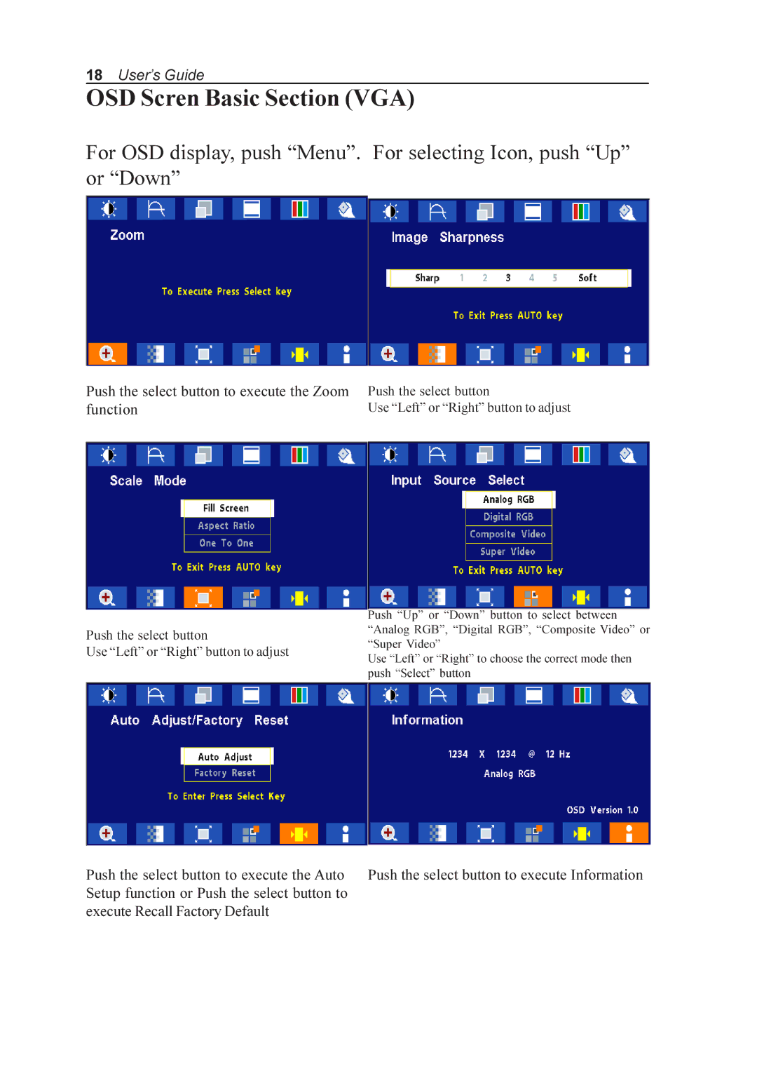 Elo TouchSystems AMM19TK, AMM170TK, AMM18TK, AMM17TK manual Execute Recall Factory Default 