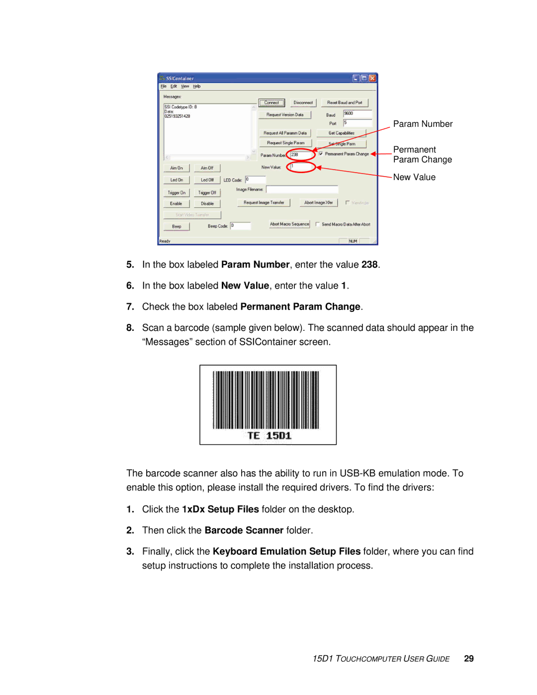 Elo TouchSystems D-Series Rev.C] manual Param Number Permanent Param Change New Value 