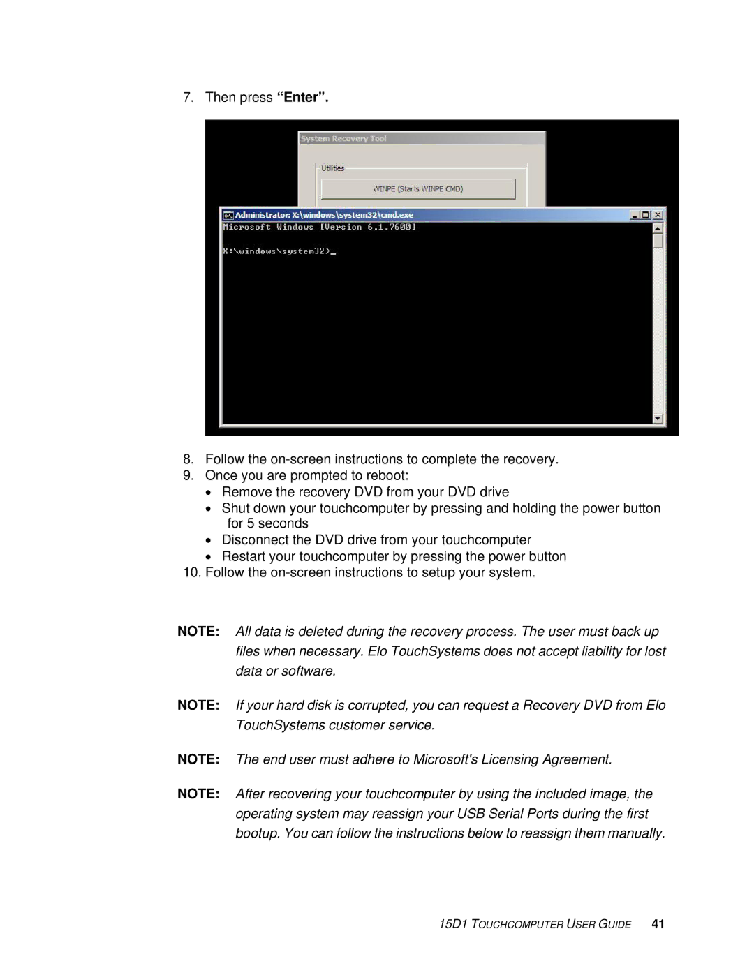 Elo TouchSystems D-Series Rev.C] manual 15D1 Touchcomputer User Guide 